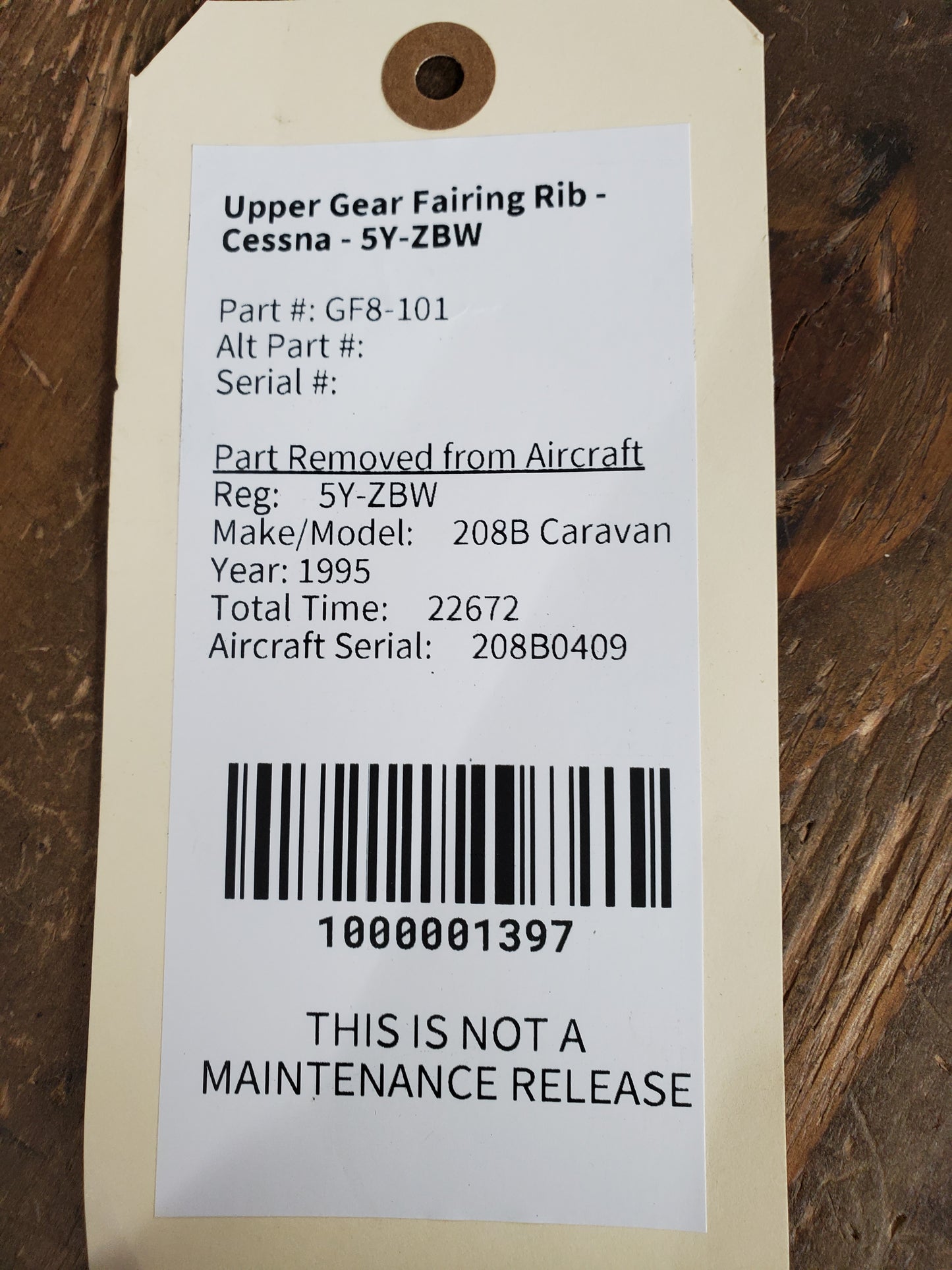 Upper Gear Fairing Rib - Cessna - 5Y-ZBW
