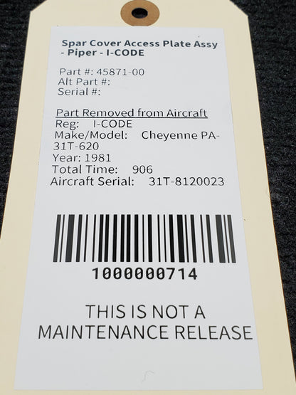 Spar Cover Access Plate Assy - Piper - I-CODE