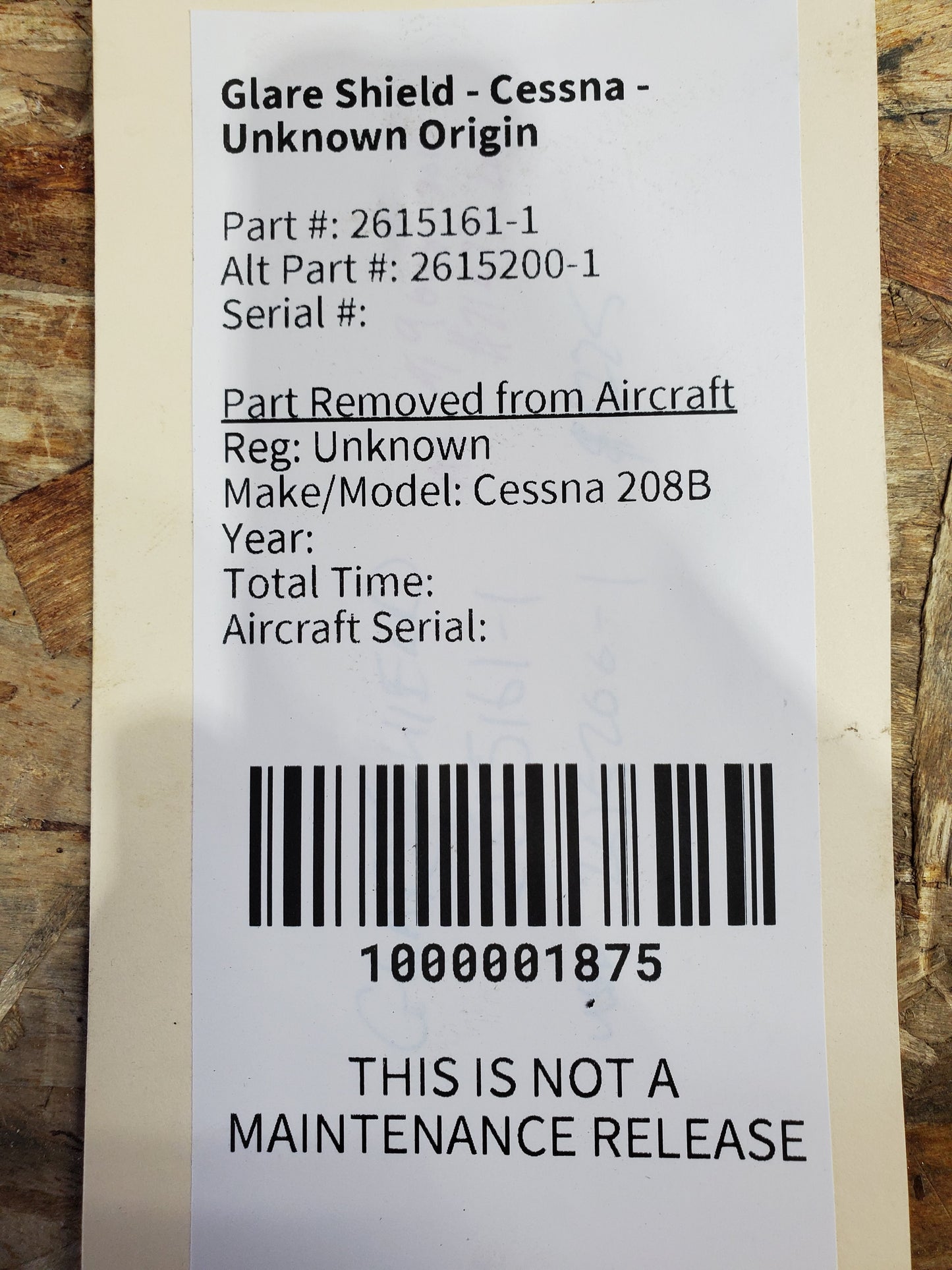 Glare Shield - Cessna - Unknown Origin