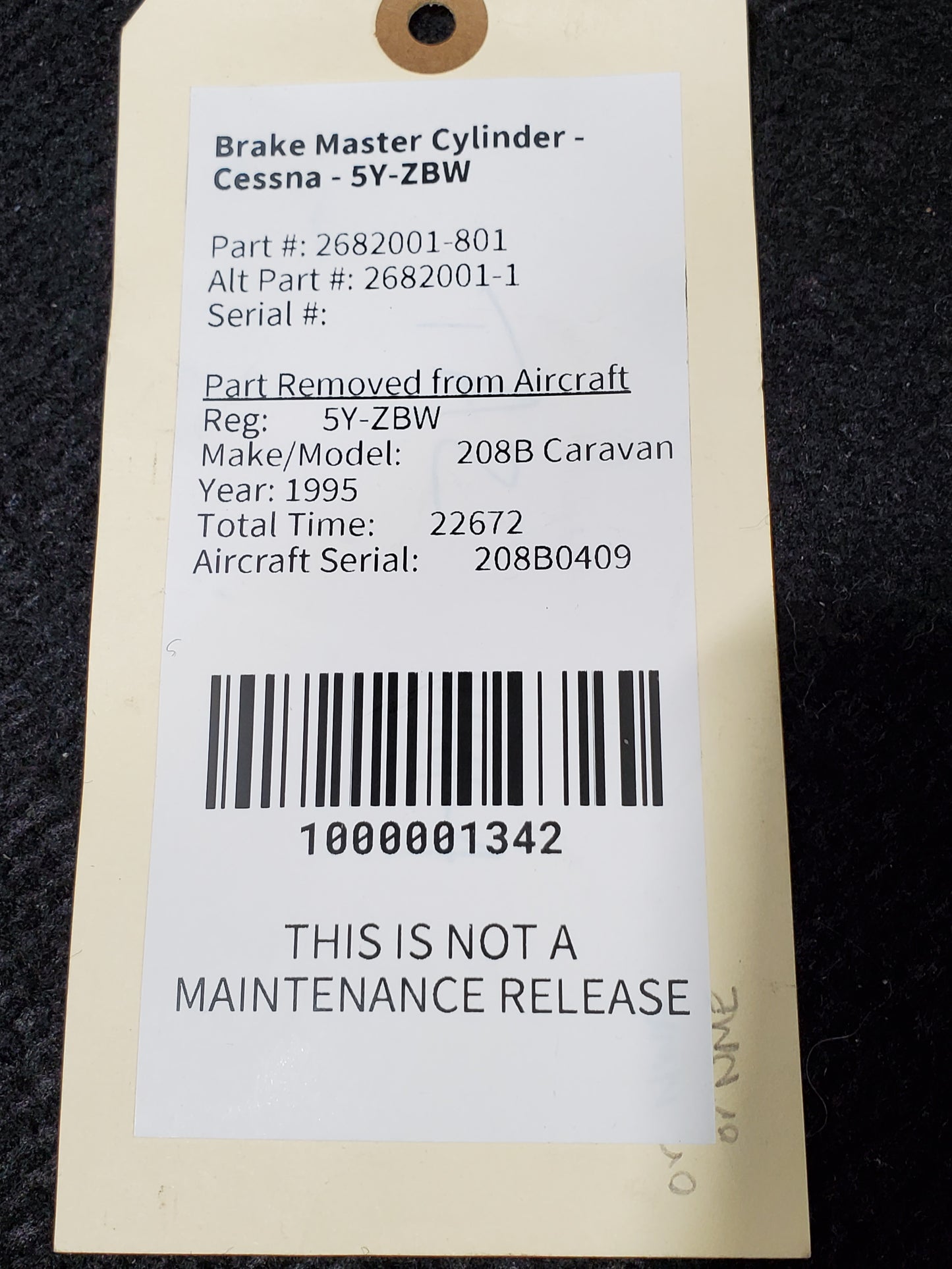 Brake Master Cylinder - Cessna - 5Y-ZBW