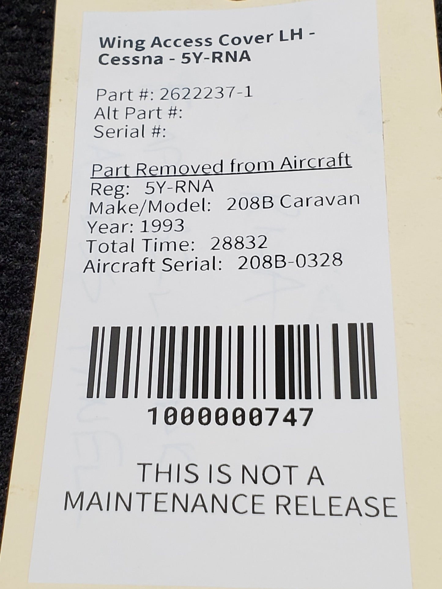 Wing Access Cover LH - Cessna - 5Y-RNA