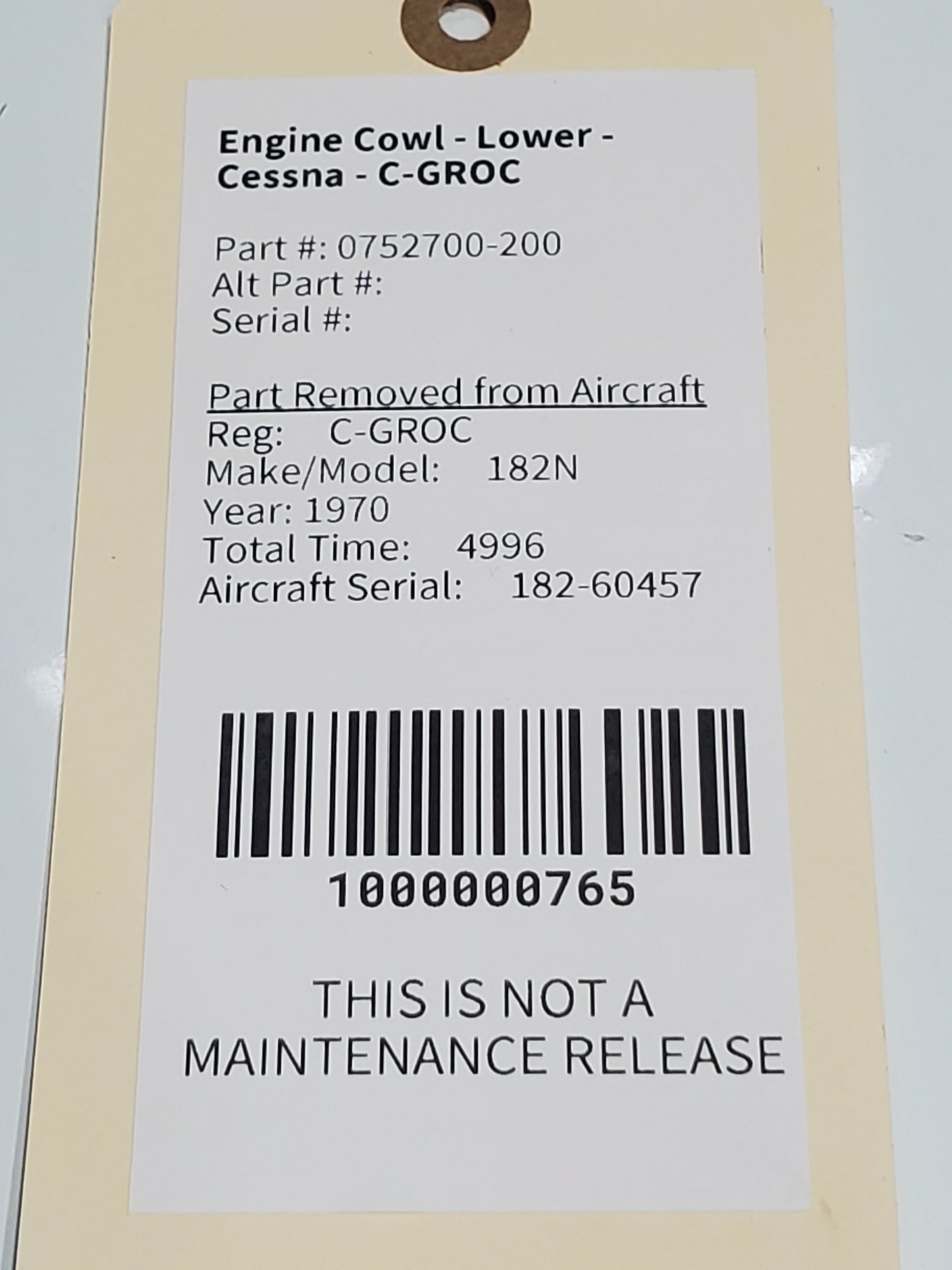 Engine Cowl - Lower - Cessna - C-GROC