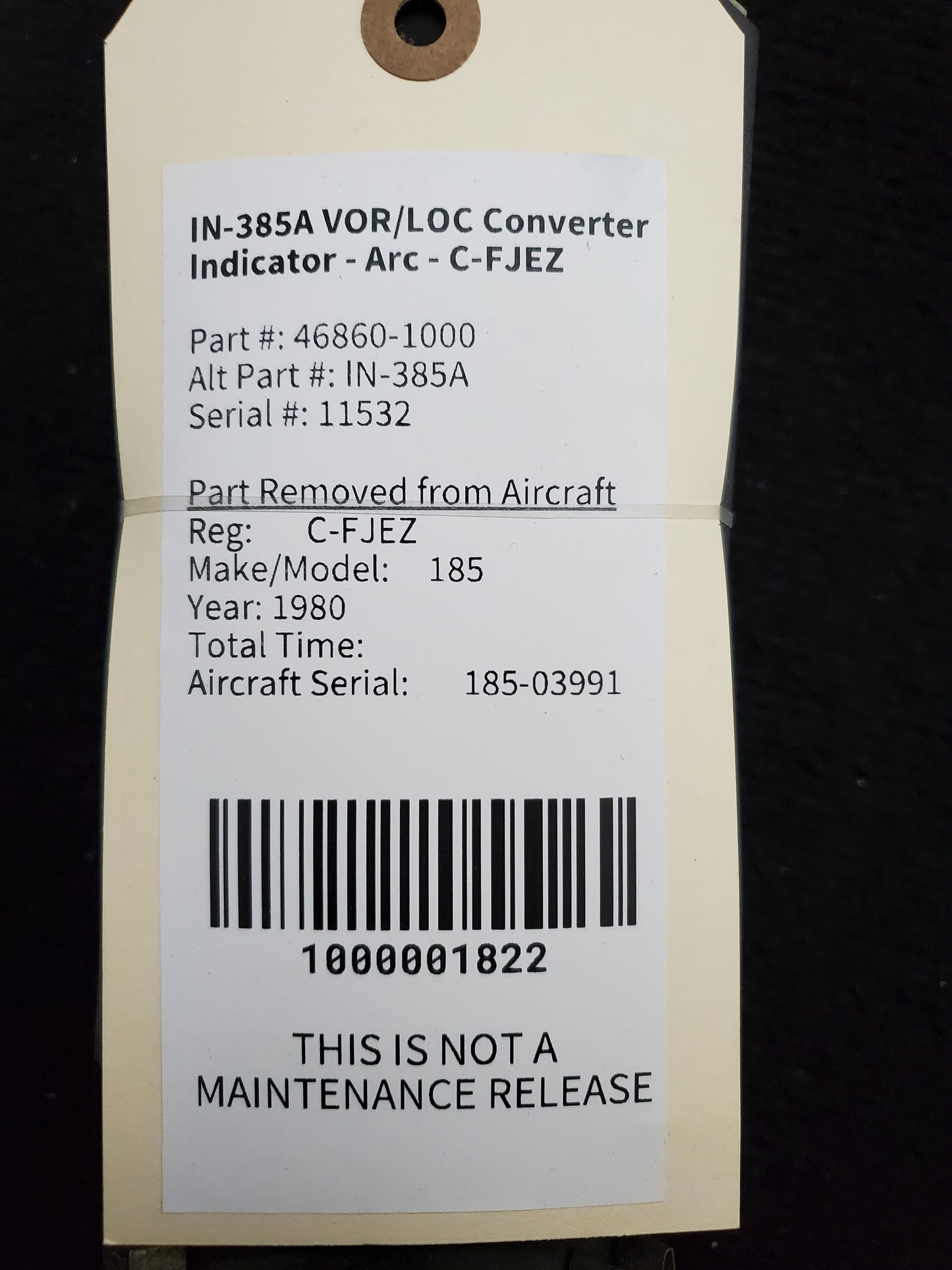 IN-385A VOR/LOC Converter Indicator - Arc - C-FJEZ
