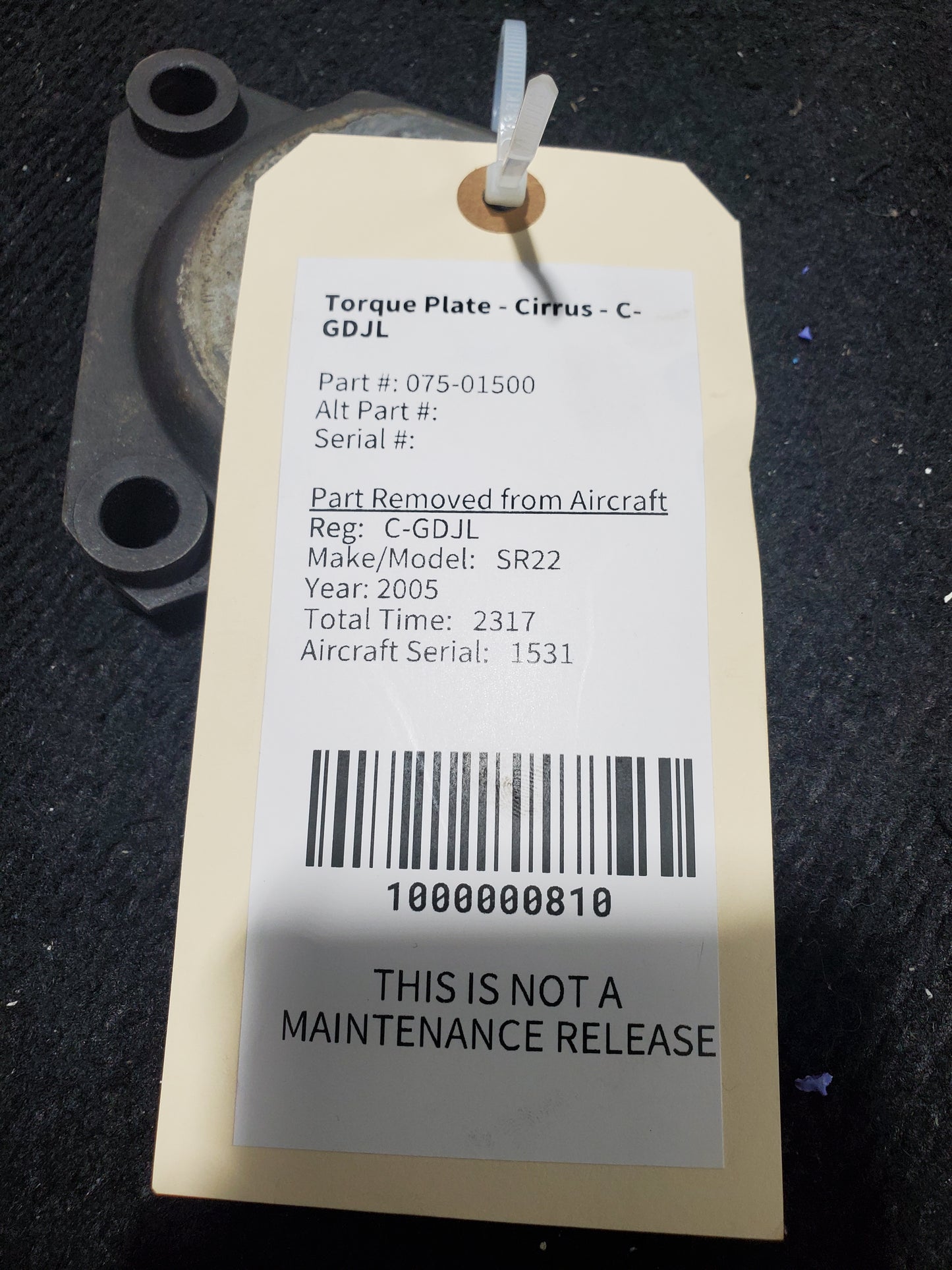 Torque Plate - Cirrus - C-GDJL