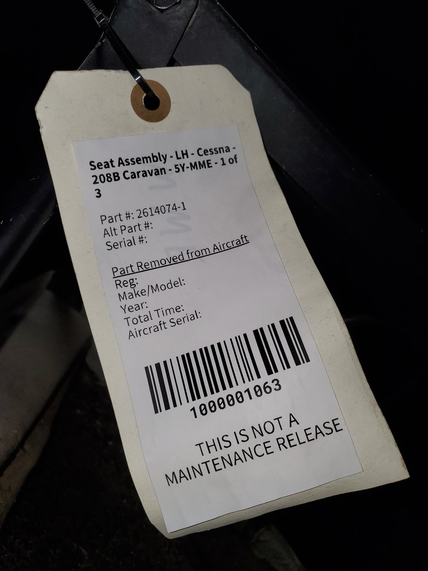 Seat Assembly - LH - Cessna - 208B Caravan - 5Y-MME - 1 of 3