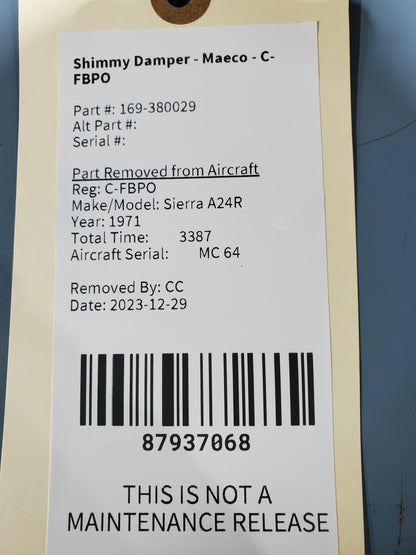 Shimmy Damper - Maeco - C-FBPO