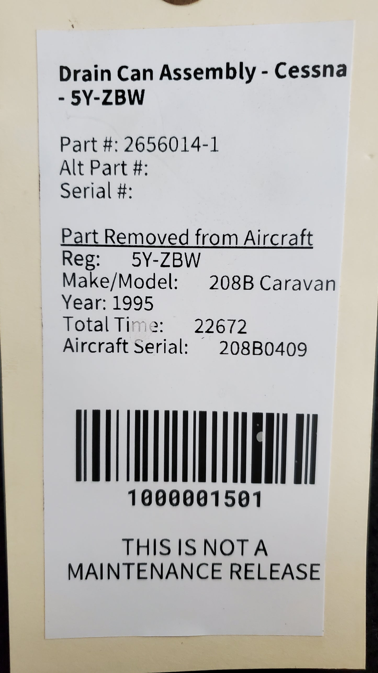 Drain Can Assembly - Cessna - 5Y-ZBW