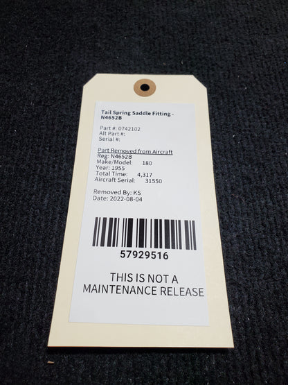 Tail Spring Saddle Fitting - Cessna - N4652B