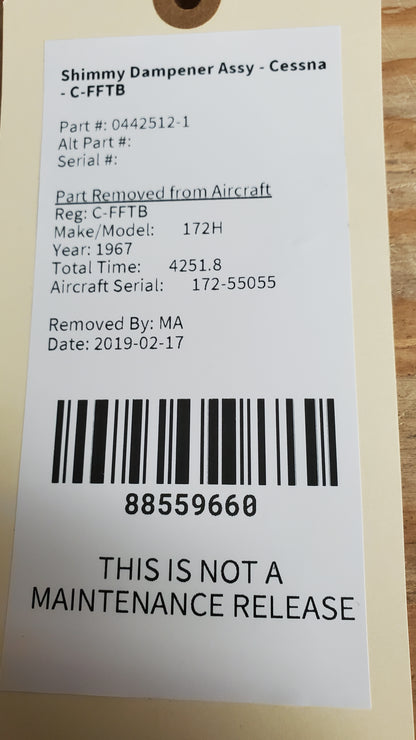 Shimmy Dampener Assy - Cessna - C-FFTB