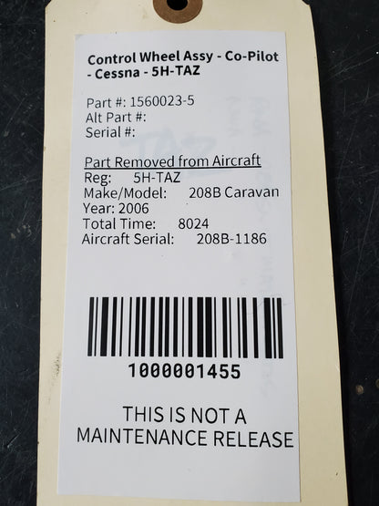 Control Wheel Assy - Co-Pilot - Cessna - 5H-TAZ