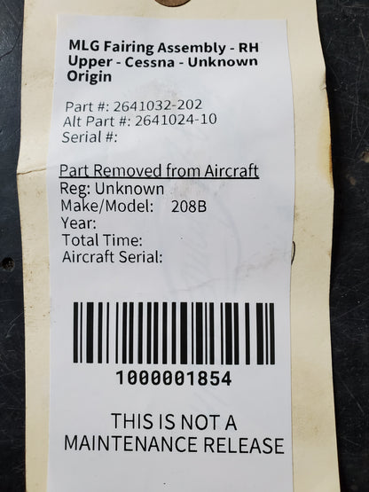 MLG Fairing Assembly - RH Upper - Cessna - Unknown Origin