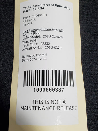 Tachometer Percent RPM - Aero-Mach - 5Y-RNA