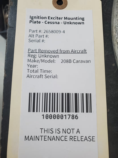 Ignition Exciter Mounting Plate - Cessna - Unknown