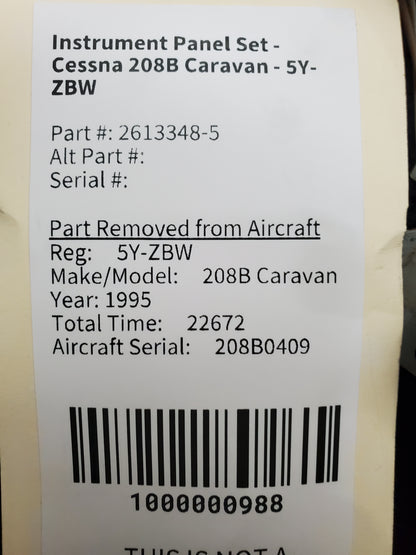 Instrument Panel Set - Cessna 208B Caravan - 5Y-ZBW