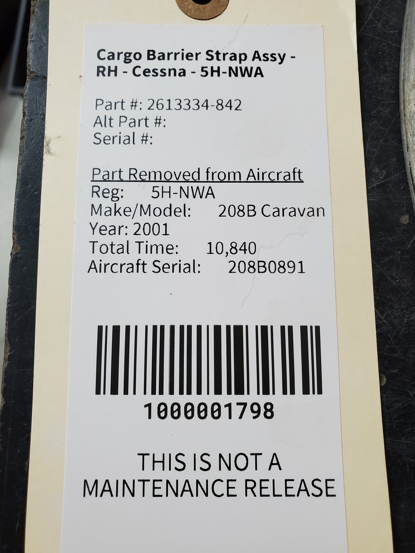 Cargo Barrier Strap Assy - RH - Cessna - 5H-NWA