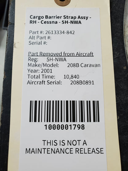 Cargo Barrier Strap Assy - RH - Cessna - 5H-NWA