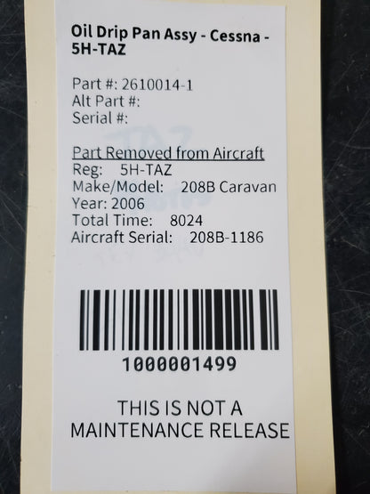 Oil Drip Pan Assy - Cessna - 5H-TAZ