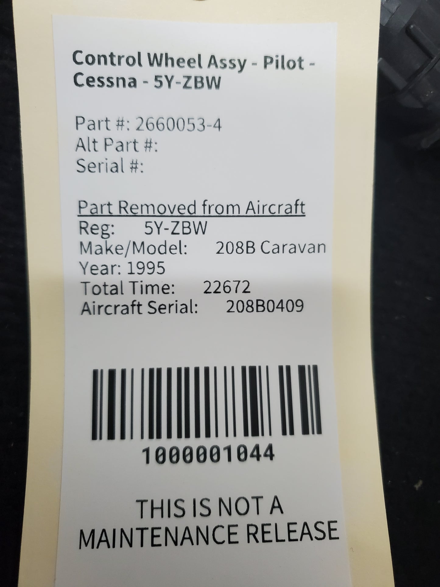 Control Wheel Assy - Pilot - Cessna - 5Y-ZBW