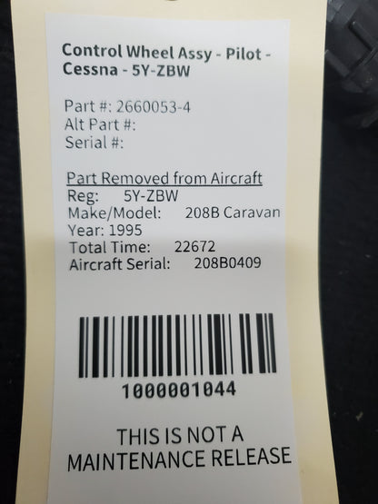Control Wheel Assy - Pilot - Cessna - 5Y-ZBW
