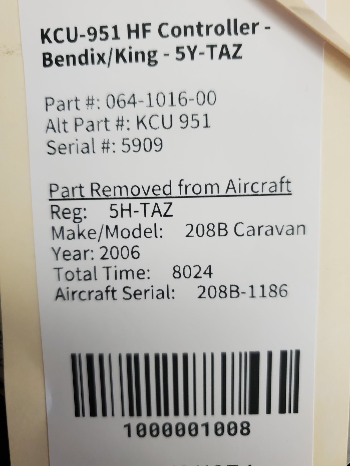 KCU-951 HF Controller - Bendix/King - 5H-TAZ