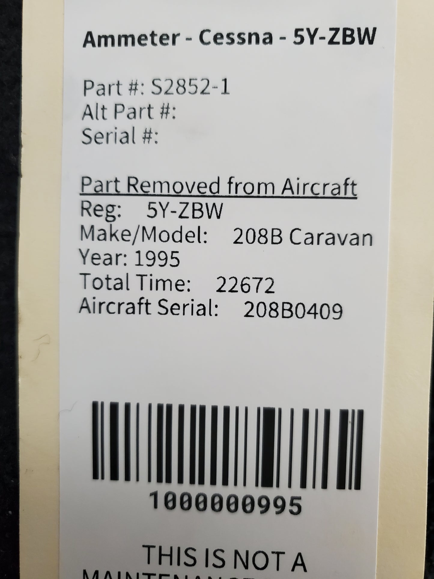 Ammeter - Cessna - 5Y-ZBW