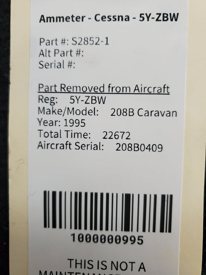 Ammeter - Cessna - 5Y-ZBW