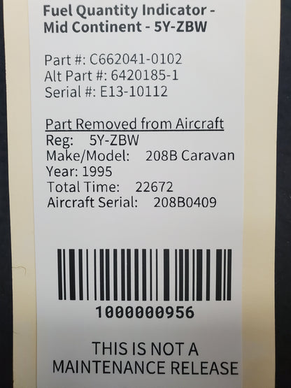 Fuel Quantity Indicator - Mid Continent - 5Y-ZBW