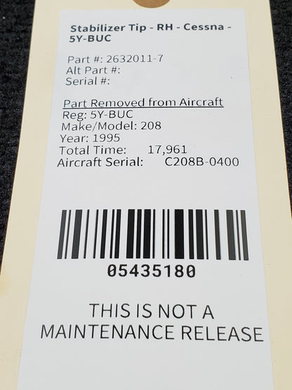 Stabilizer Tip - RH - Cessna - 5Y-BUC