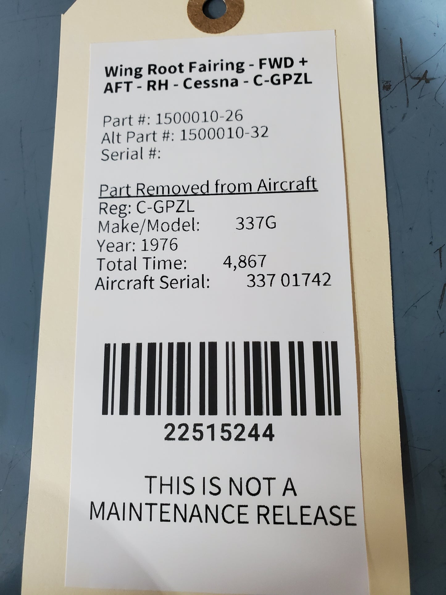 Wing Root Fairing - FWD + AFT - RH - Cessna - C-GPZL