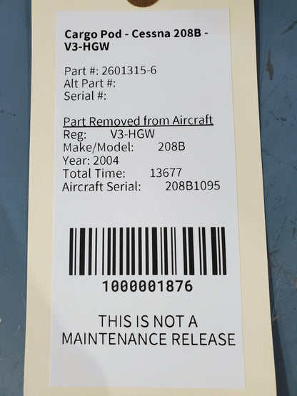 Cargo Pod - Cessna 208B - V3-HGW