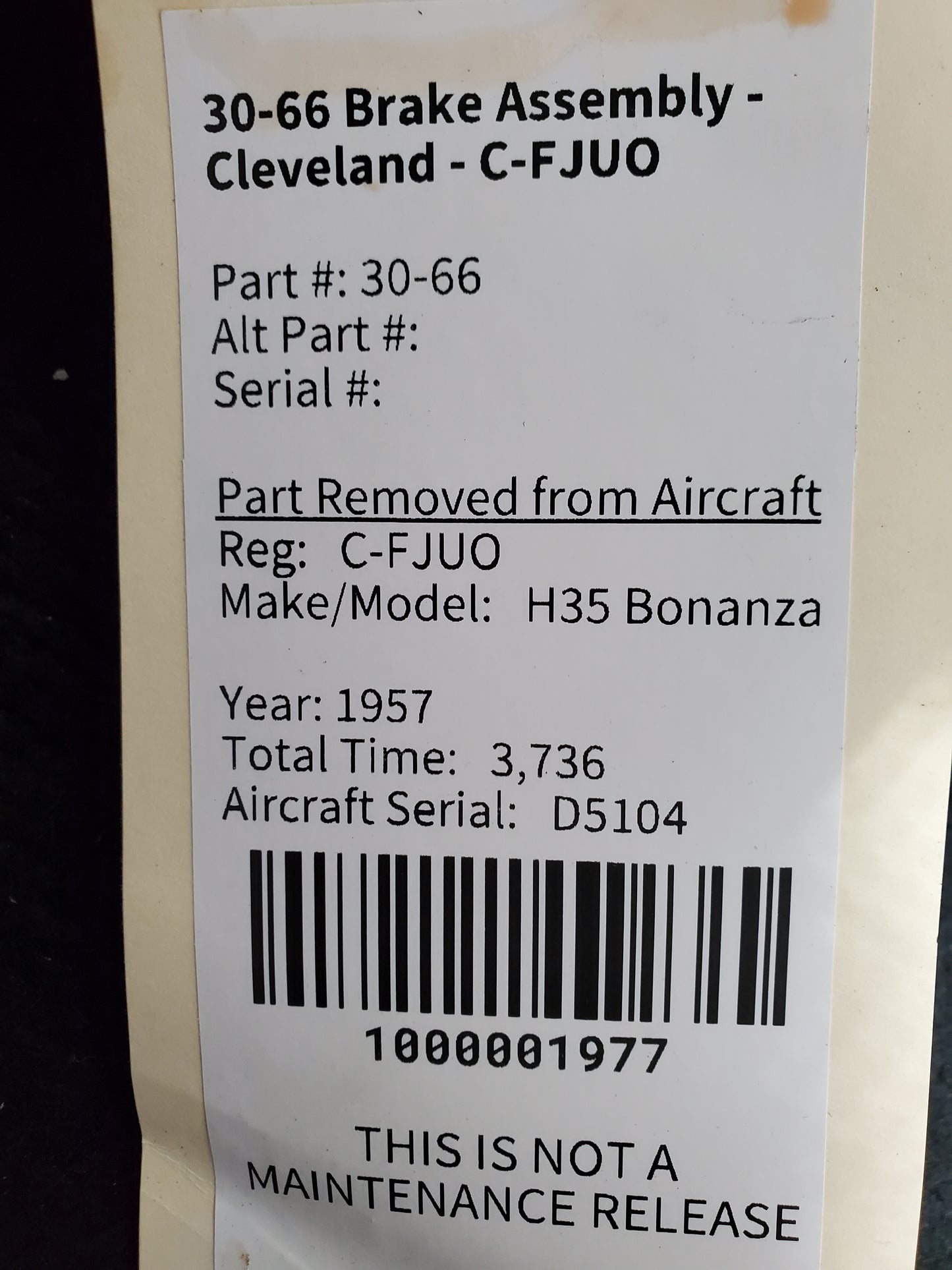 30-66 Brake Assembly - Cleveland - C-FJUO