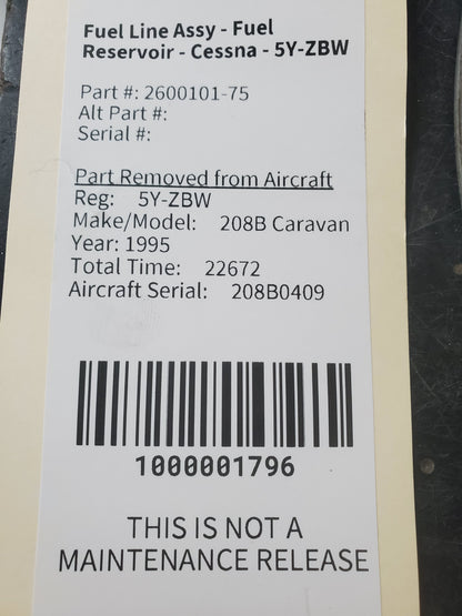 Fuel Line Assy - Fuel Reservoir - Cessna - 5Y-ZBW