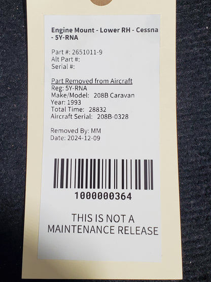 Engine Mount Bracket Assy - Lower RH - Cessna - 5Y-RNA