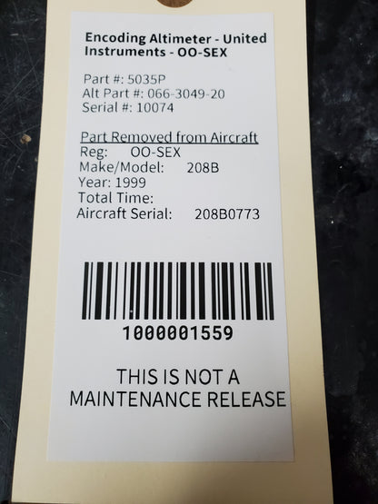 Encoding Altimeter - United Instruments - OO-SEX