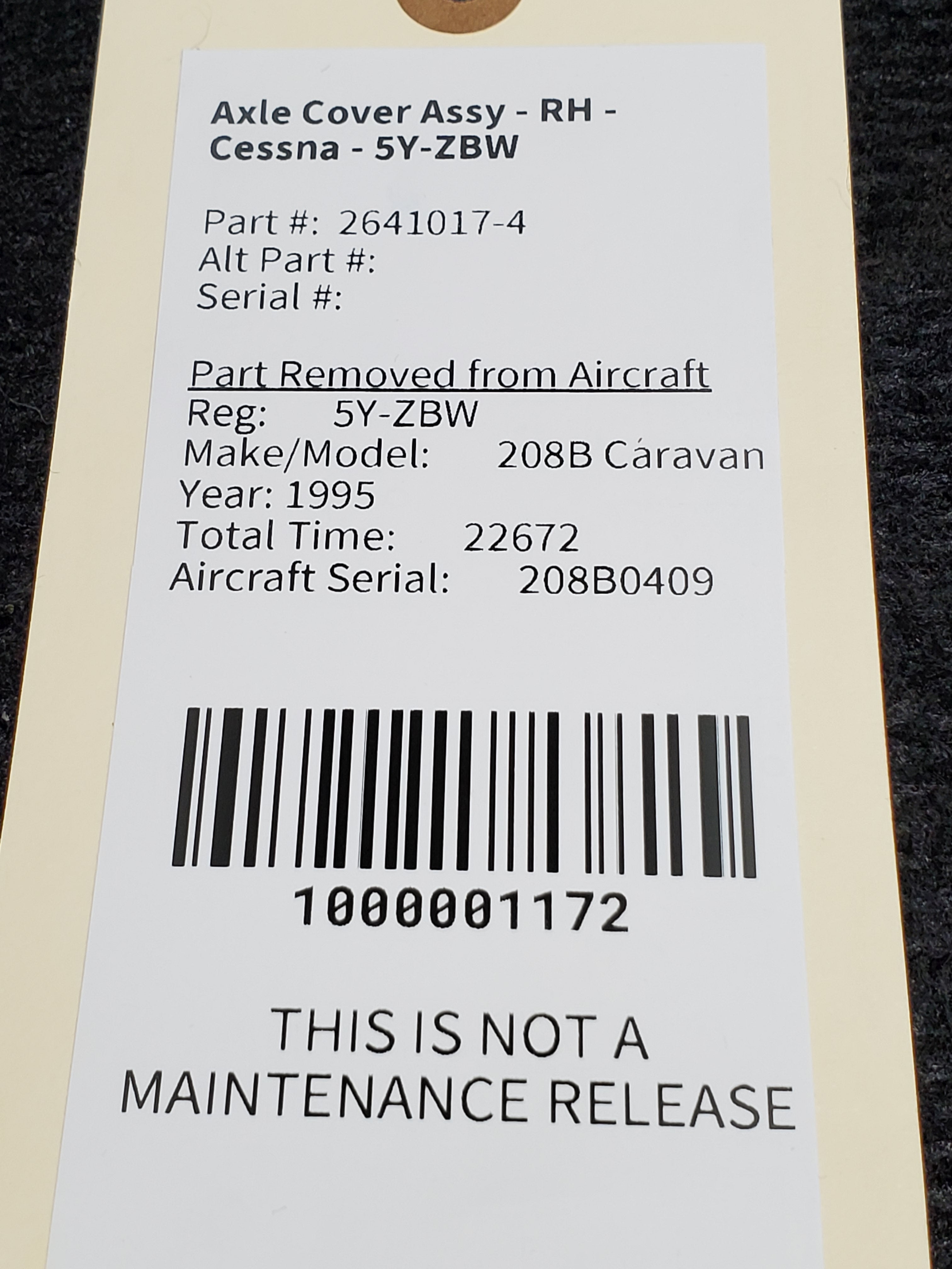 Axle Cover Assy - RH - Cessna - 5Y-ZBW – Global Aircraft Industries