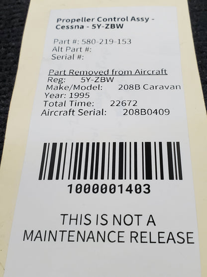 Propeller Control Assy - Cessna - 5Y-ZBW