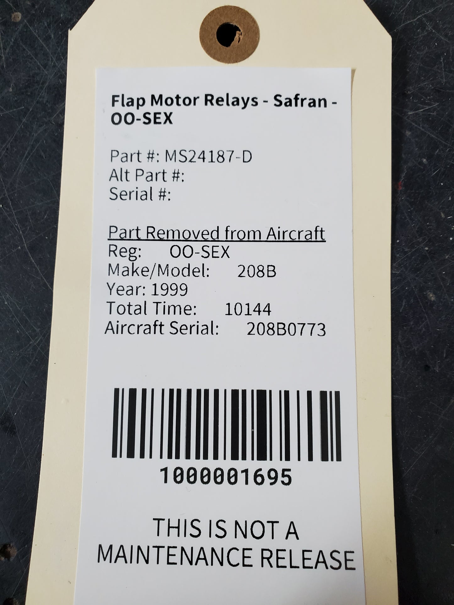 Flap Motor Relays - Safran - OO-SEX