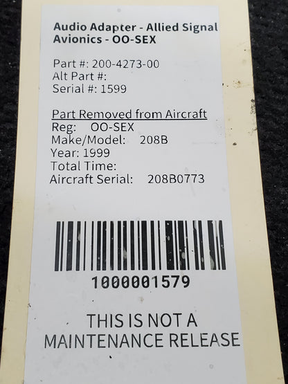 Audio Adapter - Allied Signal Avionics - OO-SEX