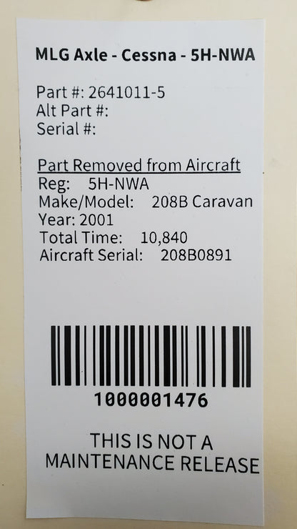 MLG Axle - Cessna - 5H-NWA