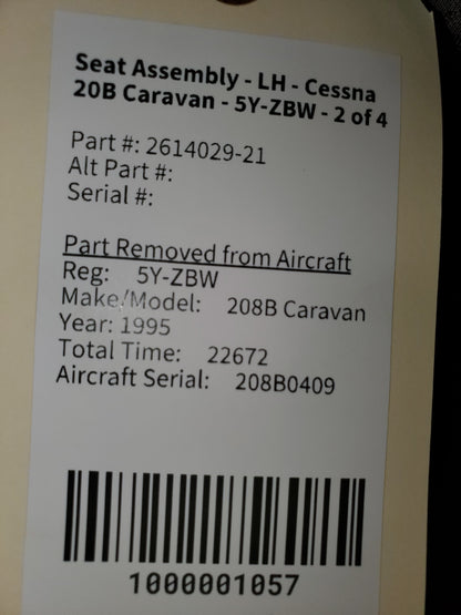Seat Assembly - LH - Cessna 208B Caravan - 5Y-ZBW - 2 of 4