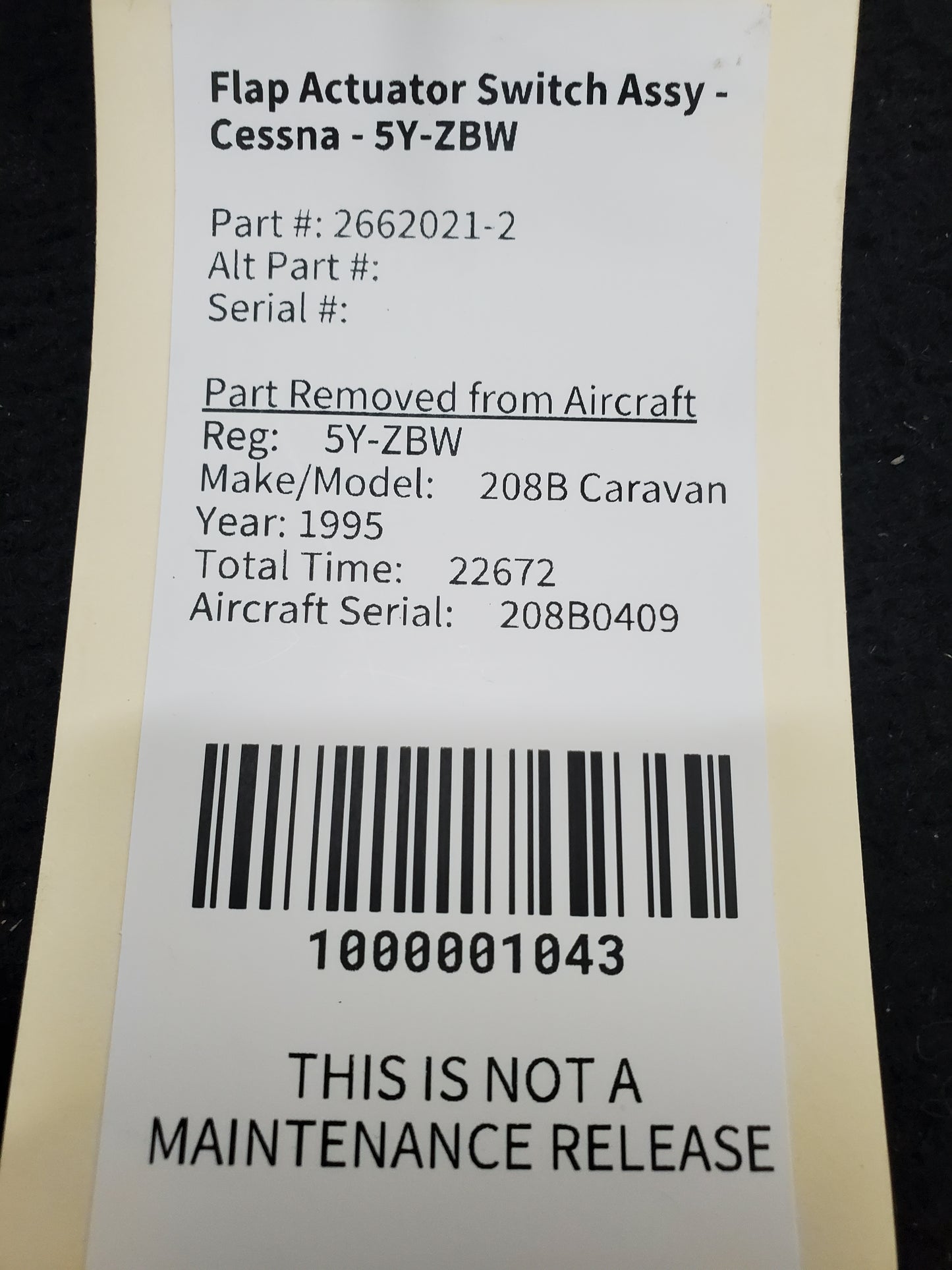 Flap Actuator Switch Assy - Cessna - 5Y-ZBW