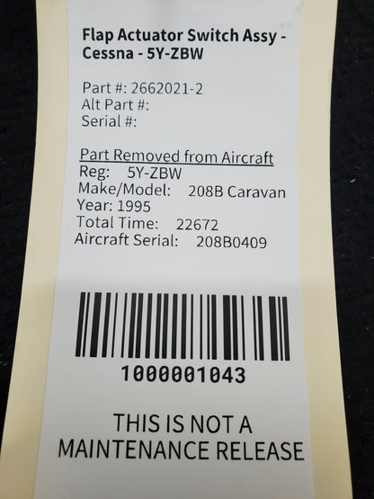 Flap Actuator Switch Assy - Cessna - 5Y-ZBW