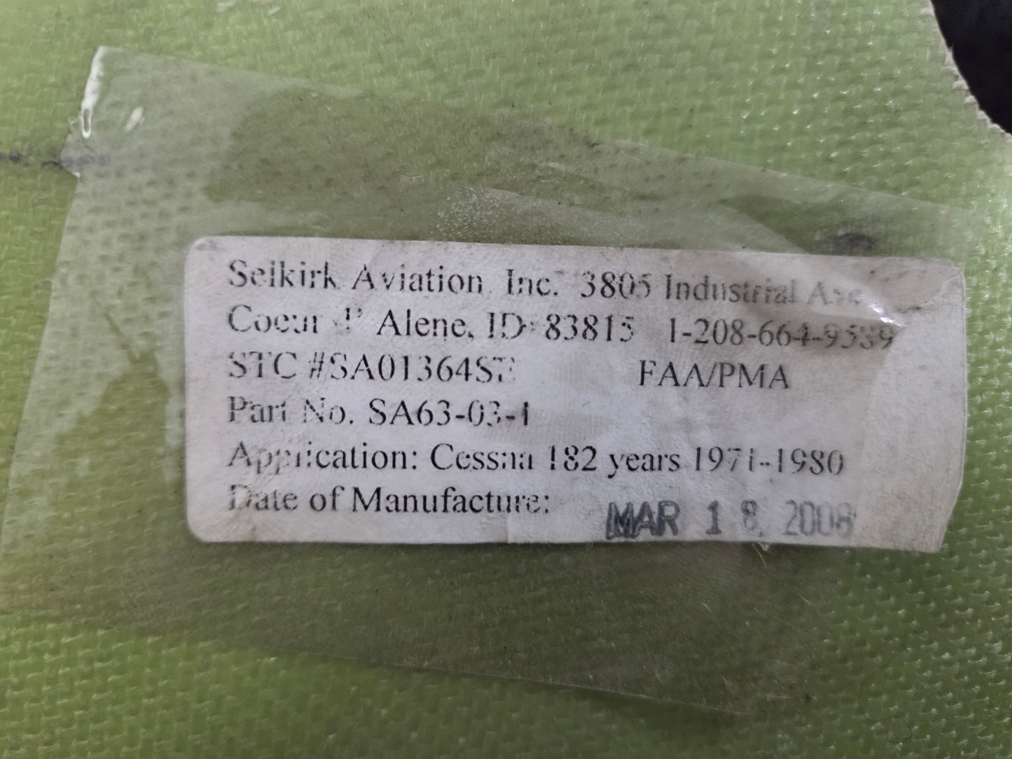 Luggage Extension Panel - Cessna 182 STC - C-GROC