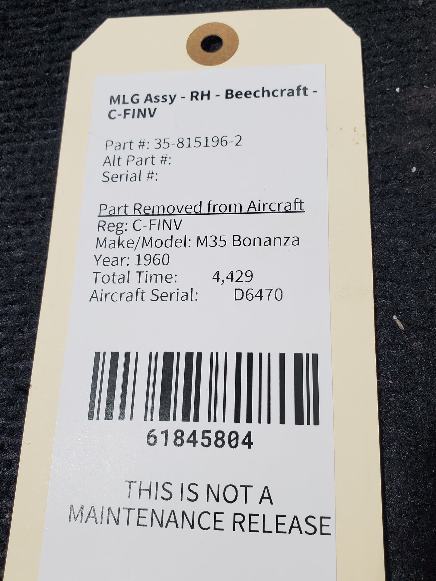 MLG Assy - RH - Beechcraft - C-FINV