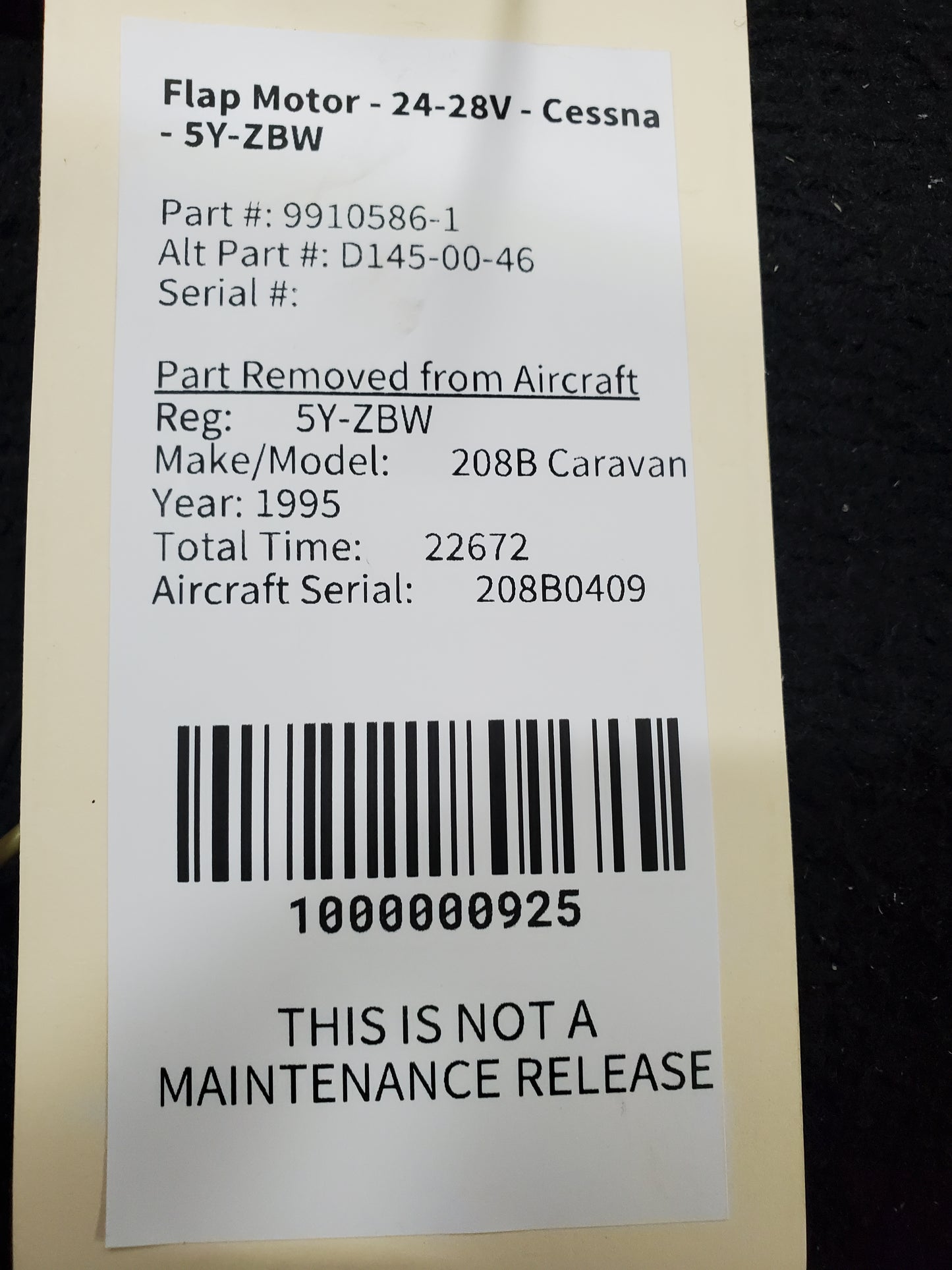 Flap Motor - 24-28V - Cessna - 5Y-ZBW