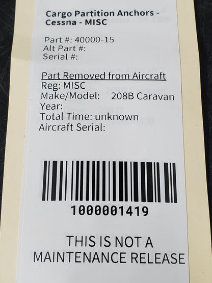 Cargo Partition Anchors - Cessna - MISC