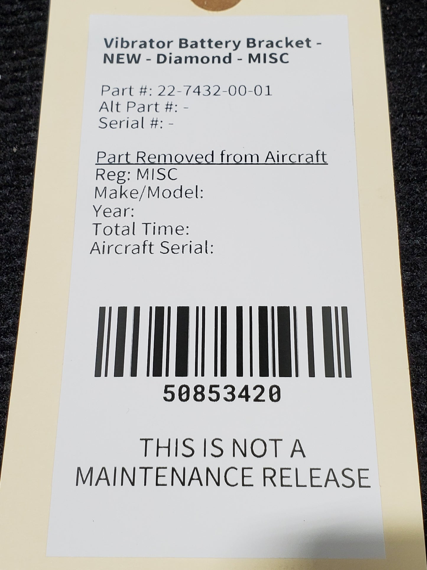 Vibrator Battery Bracket - NEW - Diamond - MISC