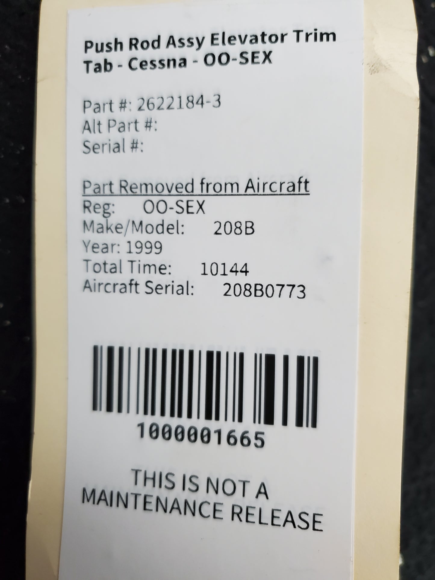 Push Rod Assy Elevator Trim Tab - Cessna - OO-SEX