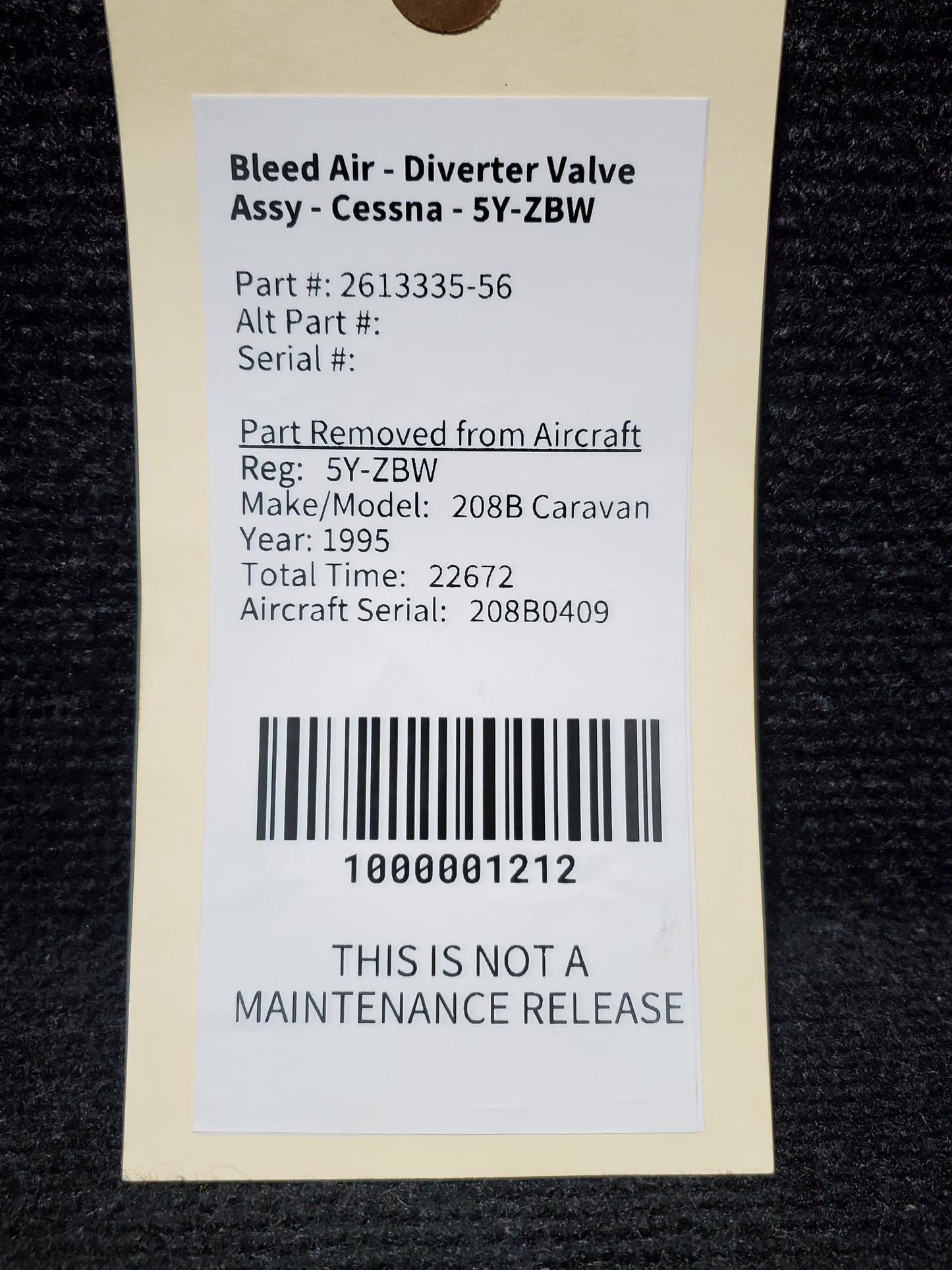 Bleed Air - Diverter Valve Assy - Cessna - 5Y-ZBW