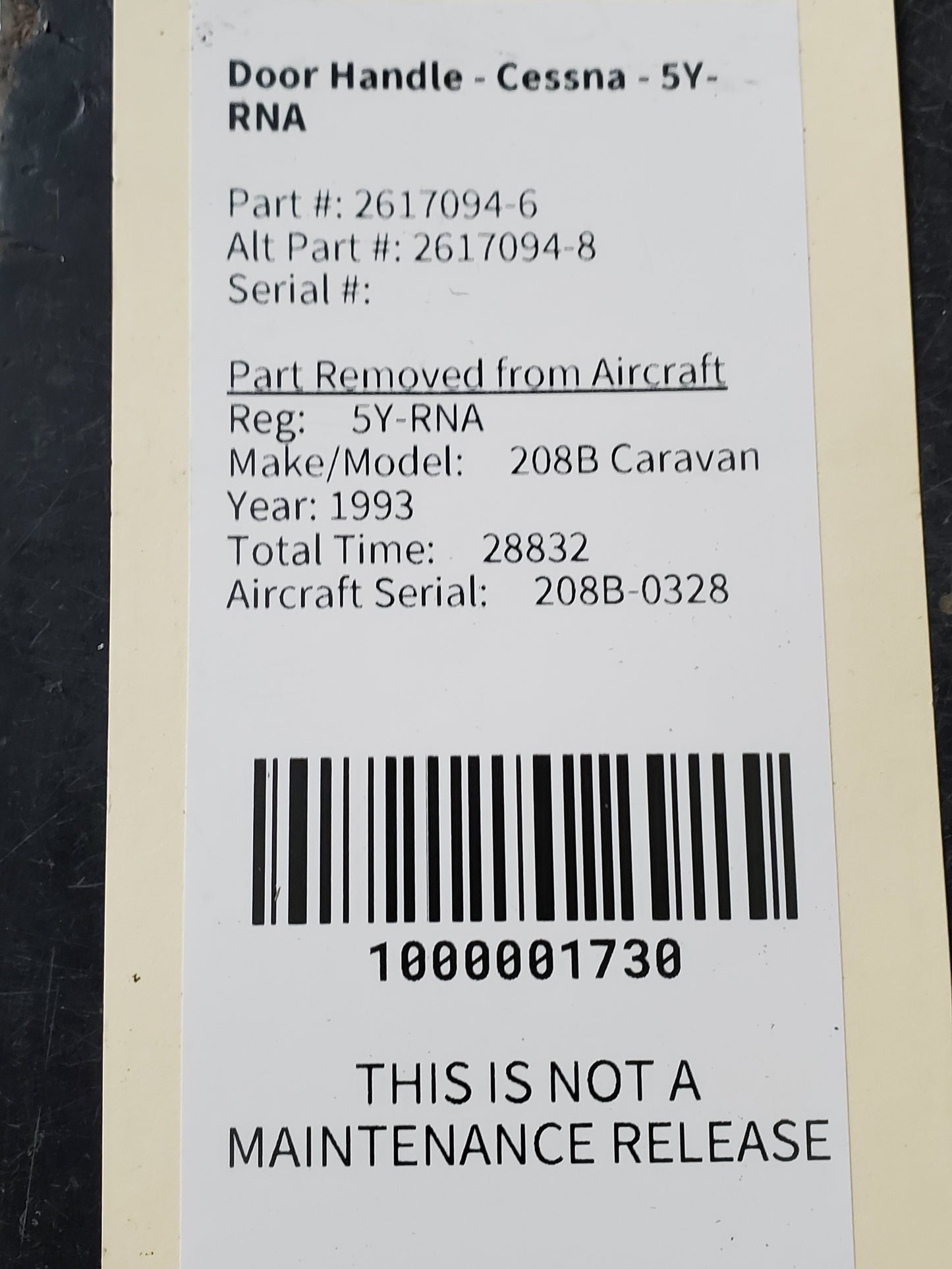 Door Handle - Cessna - 5Y-RNA